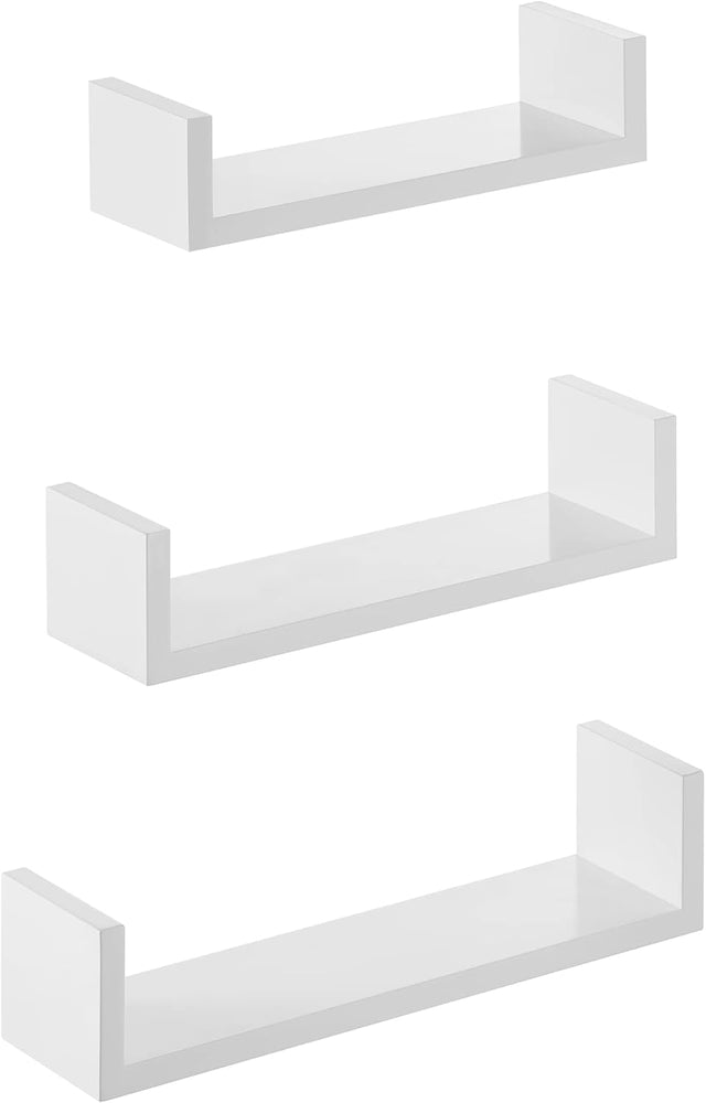 Wandregal Set Schweberegal Hochglanz Weiss von Songmics