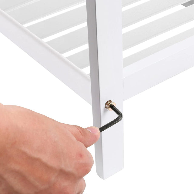 Schuhregal Bambus 2 Ebenen Weiss von guteszeug.ch