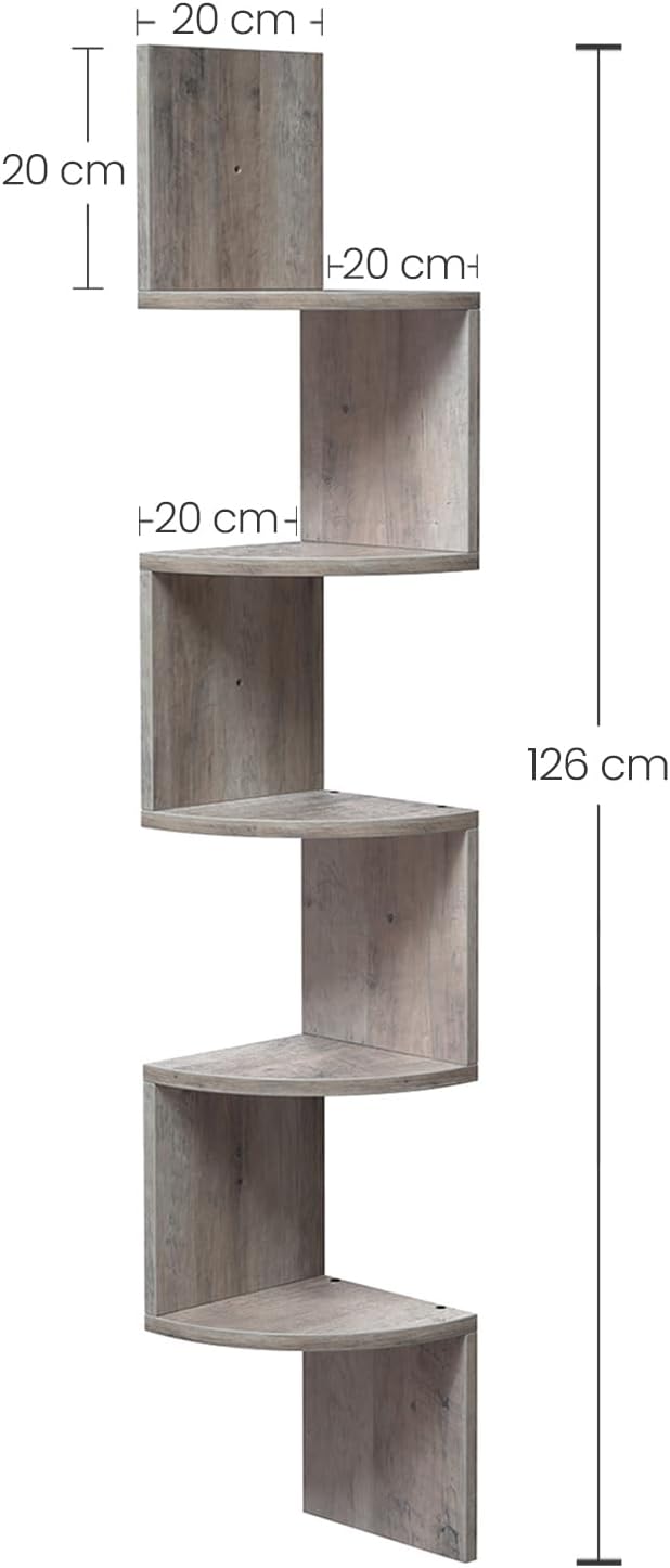 Eckregal Wandregal 5 Ebenen Greige