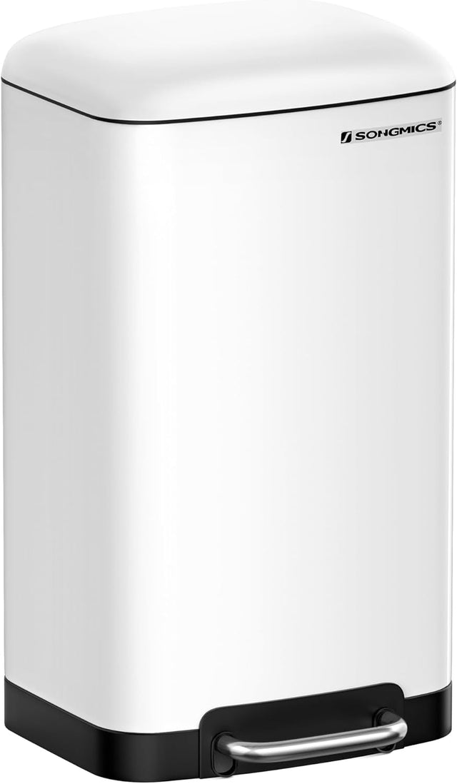 Mülleimer Küche 30L Stahl Weiss