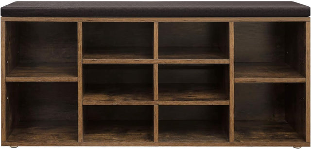 Schuhbank Sitzbank Stauraum 10 Fächer Vintagebraun