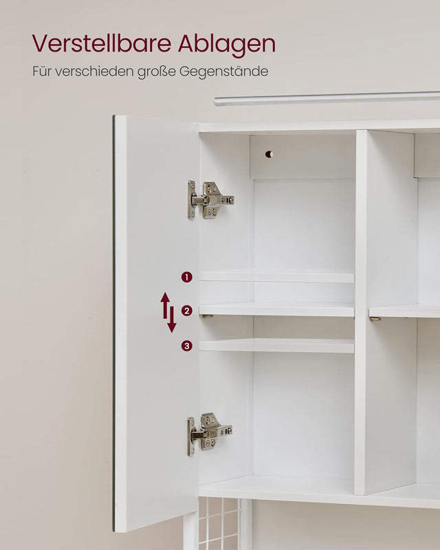 Badezimmerschrank Spiegelschrank LED Beleuchtung Wolkenweiss