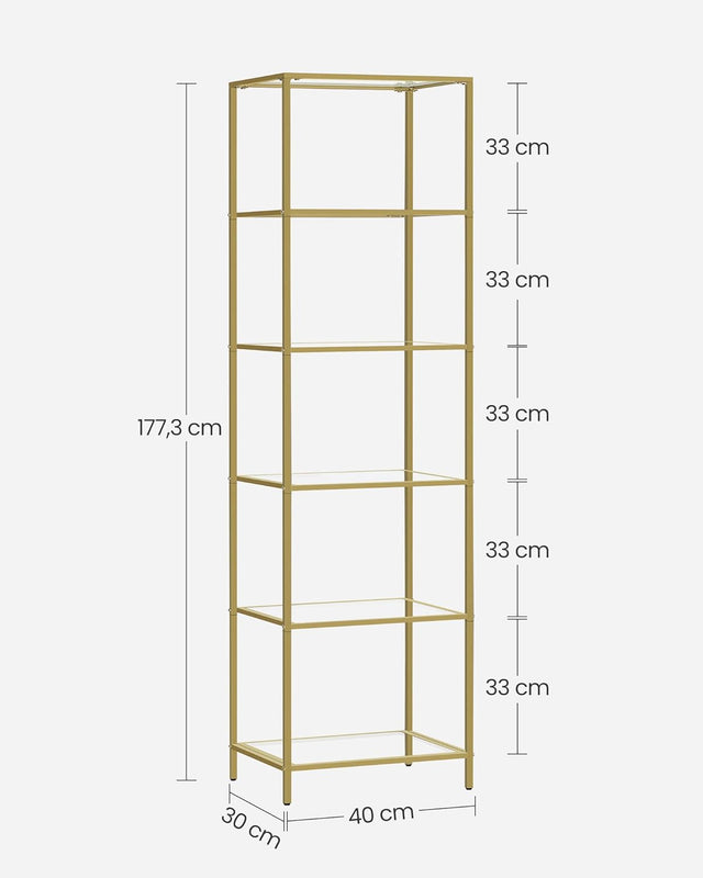 Regal mit 6 Ablagen Goldfarben