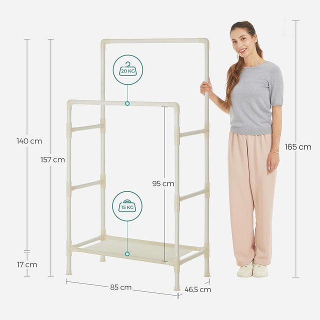 Kleiderständer Metall mit Ablage Weiss