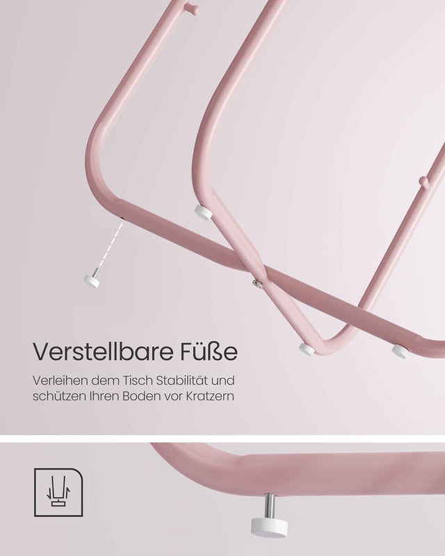 Beistelltisch rund mit Stauraum pastellrosa