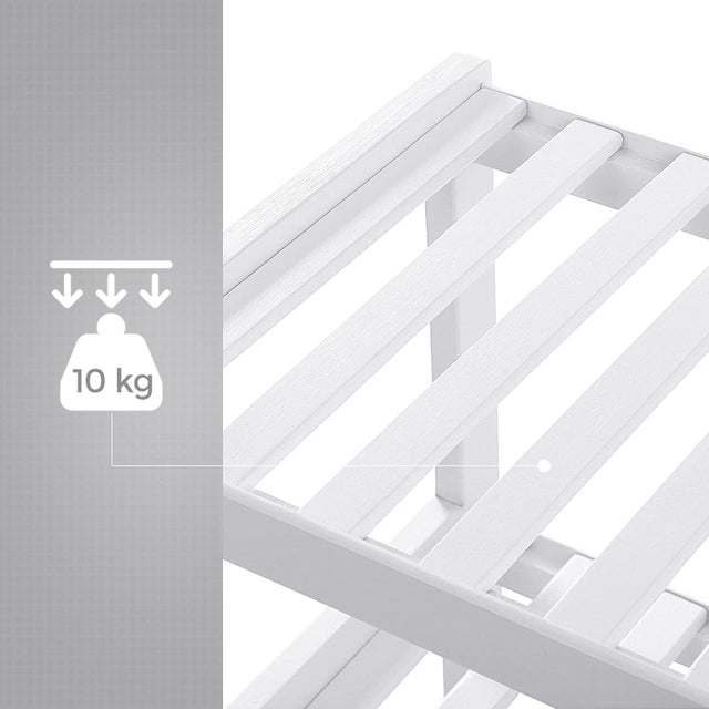 Schuhregal Bambus 3 Ebenen Weiss von Songmics