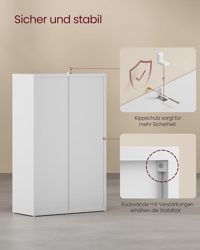 Bücherregal mit 5 Fächern Weiss