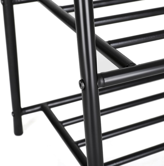 Kleiderständer mit Ablagen Metallgestell Schwarz