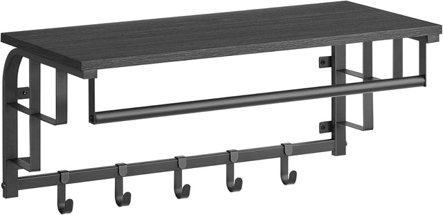 Wandgarderobe mit Ablage Haken Anthrazitgrau von Songmics