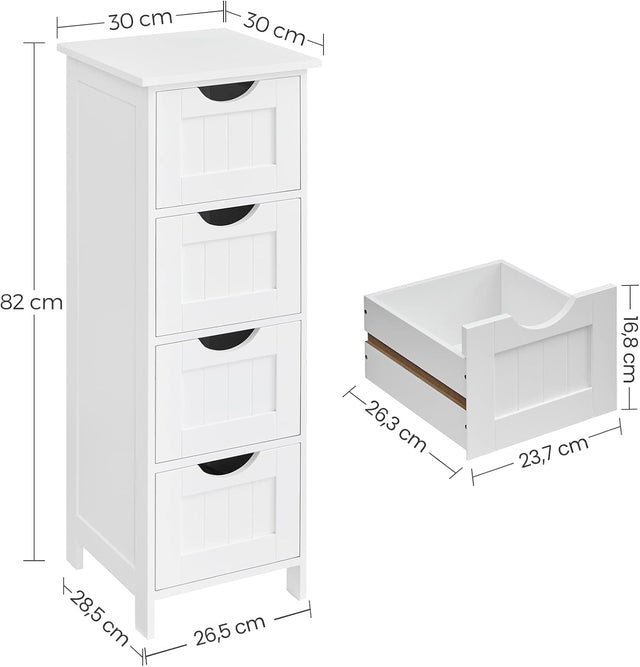 Badezimmerschrank mit Schubladen modern weiss