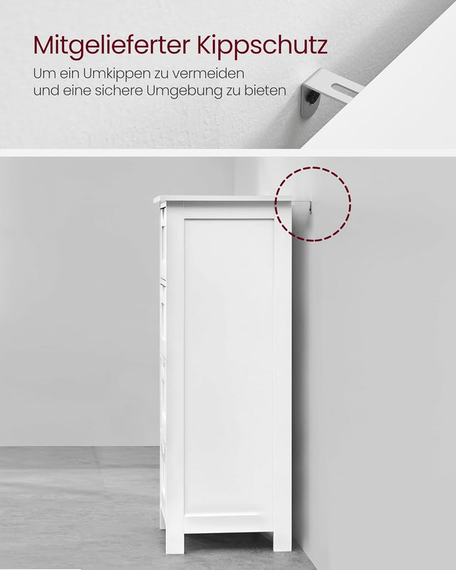 Badezimmerschrank mit Schubladen modern weiss