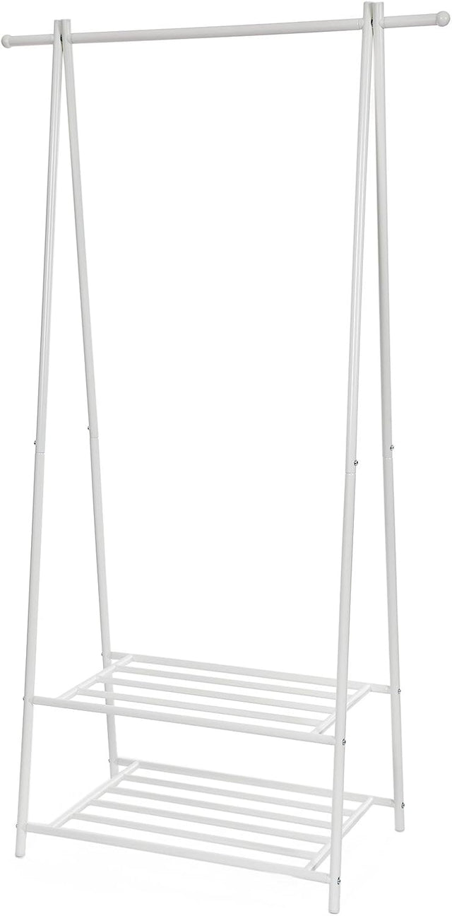 Kleiderständer mit Ablagen Metallgestell Cremeweiss