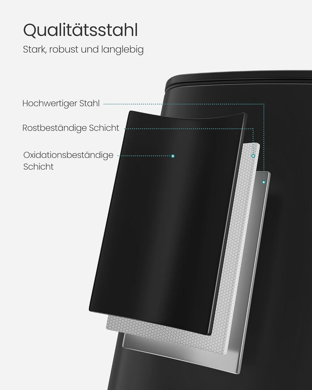 Mülleimer Küche 30L Stahl Tintenschwarz