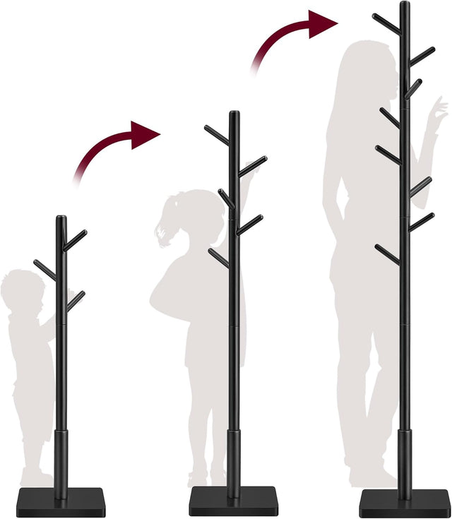 Garderobenständer Massivholz Baumform Tintenschwarz