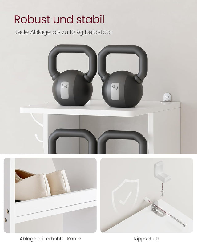 Schuhregal schmal mit 7 Ebenen weiss von Songmics