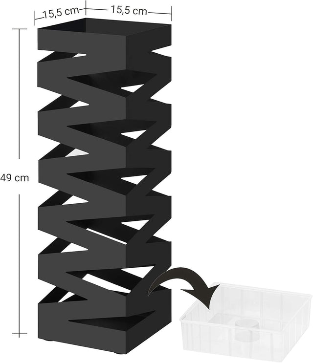 Regenschirmständer Metall quadratisch schwarz von Songmics