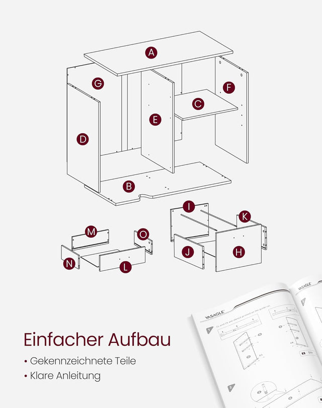 Rollcontainer Aktenschrank mit Schubladen Vintagebraun-Schwarz
