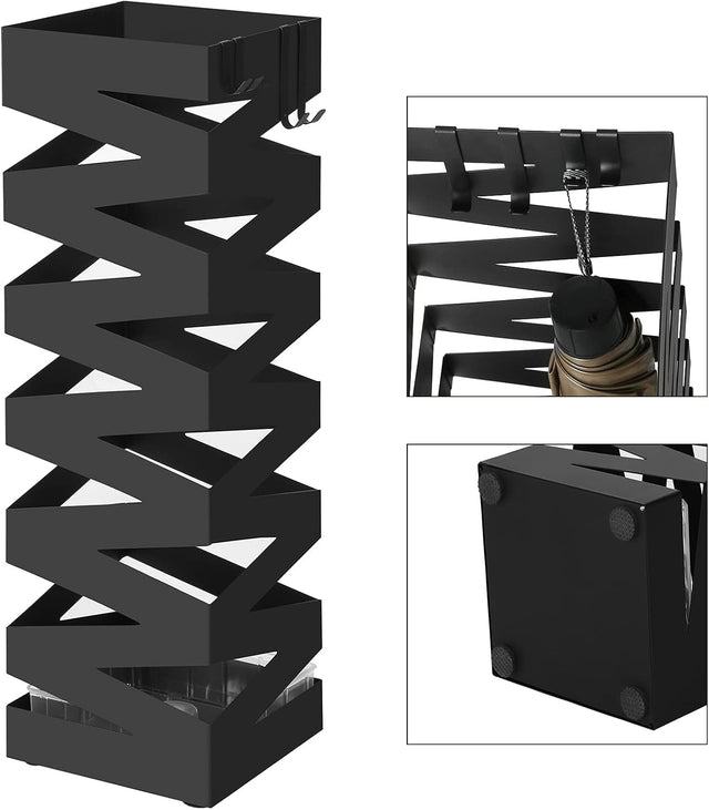 Regenschirmständer Metall quadratisch schwarz von Songmics