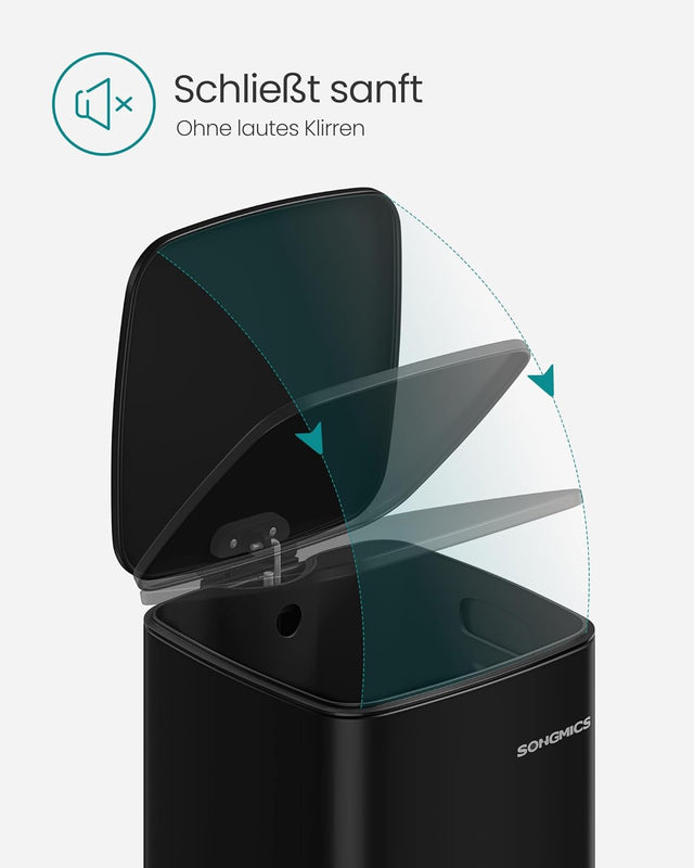 Mülleimer Küche 30L Stahl Tintenschwarz