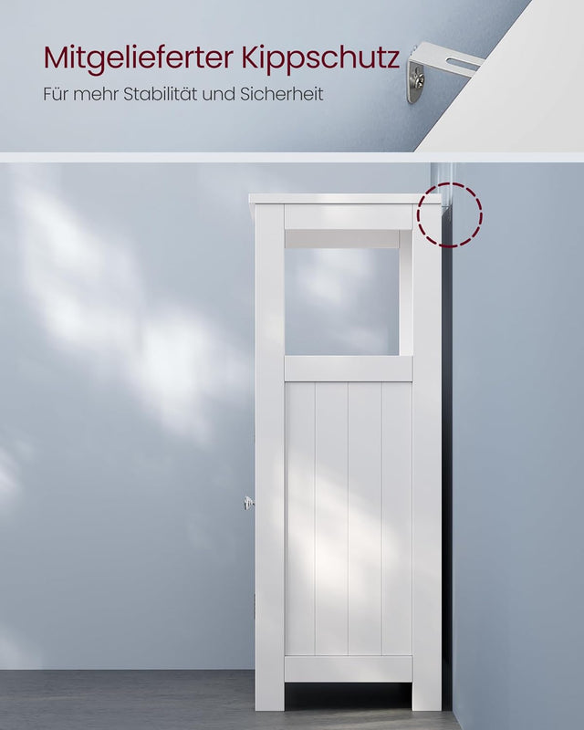 Badezimmerschrank Aufbewahrungsregal mit Türen Weiss