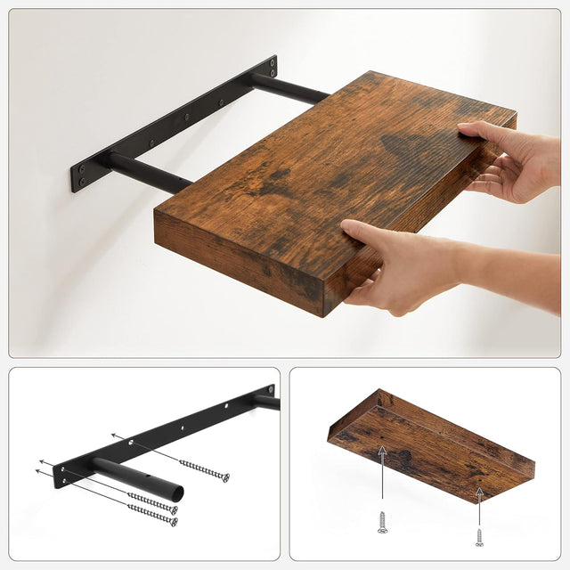 Wandregal schwebend rustikales Braun 20x40cm von Songmics
