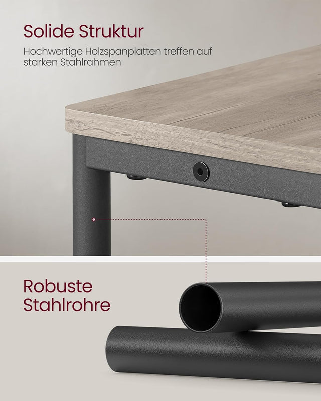 Beistelltisch mit Ladefunktion Greige-Schwarz