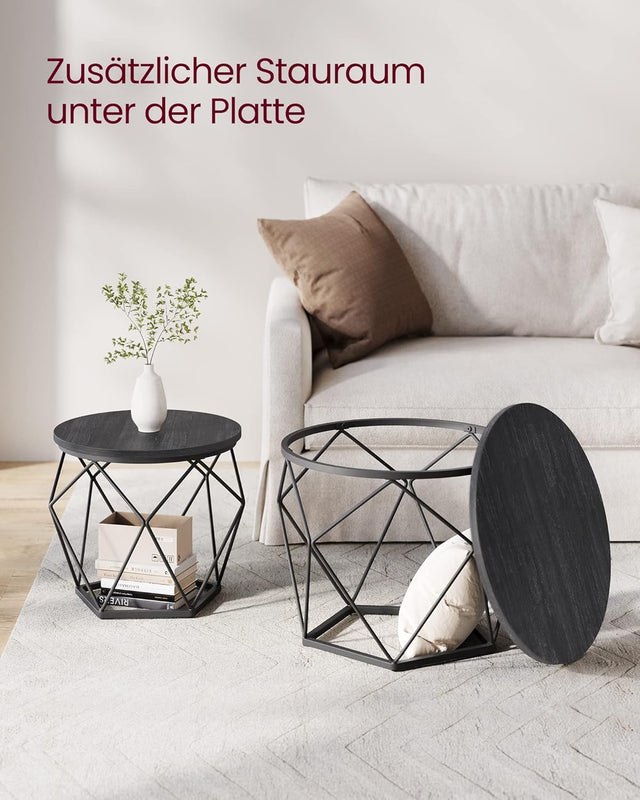 Couchtisch Set modern abnehmbar tintenschwarz