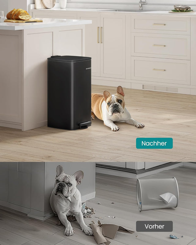 Mülleimer Küche 30L Stahl Tintenschwarz