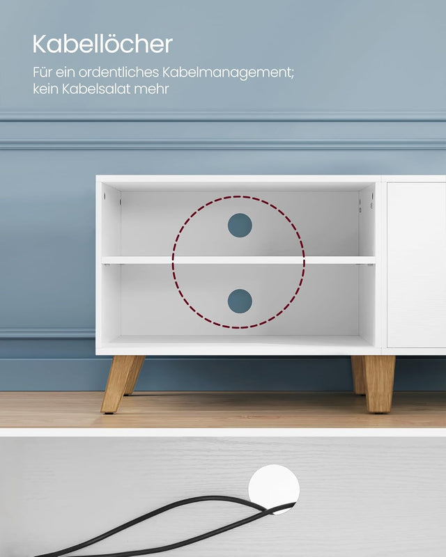 TV-Schrank mit Türen 140 cm Weiss von Songmics