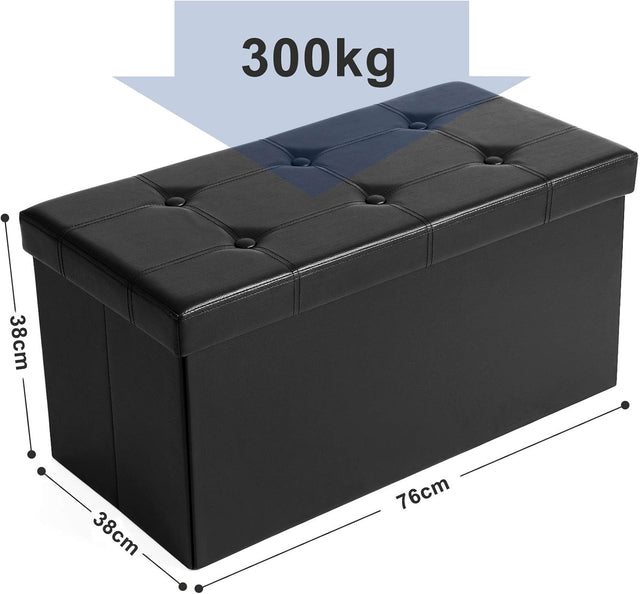 Sitzbank mit Stauraum Kunstleder Schwarz von Songmics