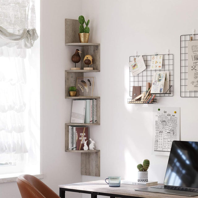 Eckregal Wandregal 5 Ebenen Greige