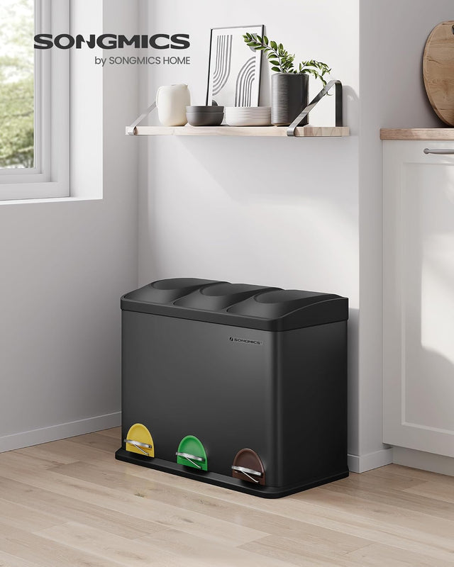 Mülleimer Küche 45L Treteimer Tintenschwarz