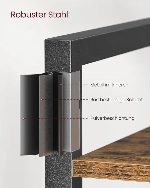 Bücherregal Industrie-Design freistehend vintagebraun-schwarz