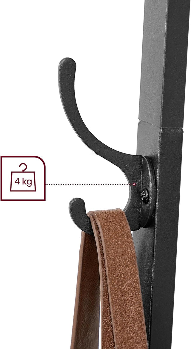 Garderobenständer mit Ablagen Vintagebraun-Schwarz