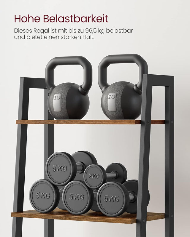 Regal Leiterregal Industrie-Design vintagebraun-schwarz