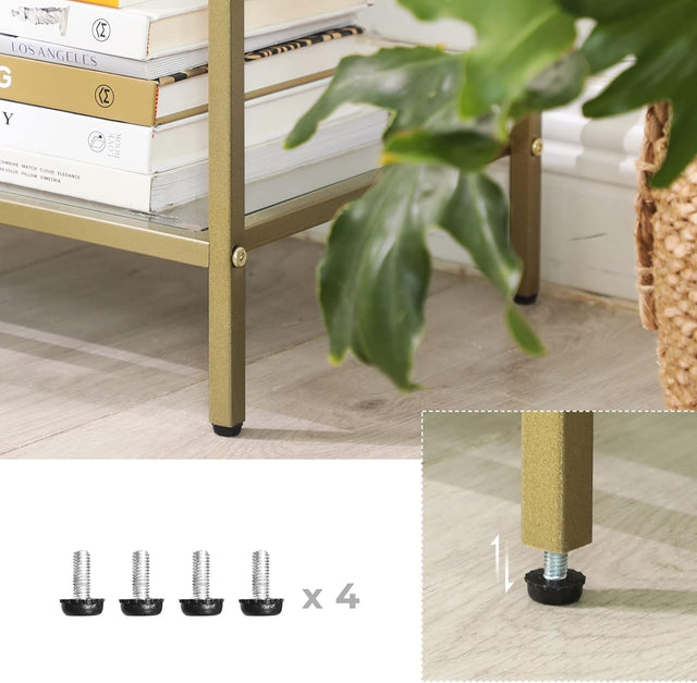 Konsolentisch Regal 3 Ablagen Metallrahmen Gold