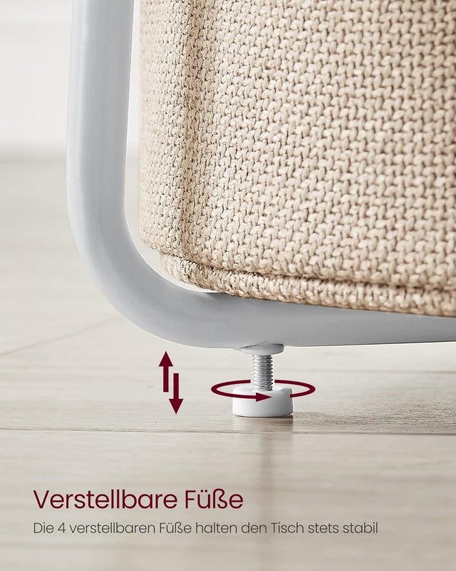 Beistelltisch mit Stauraum, modern, Mattweiss-Kamelbraun