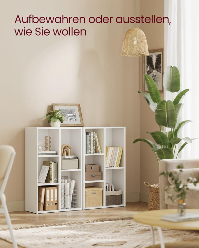 Bücherregal mit 5 Fächern Weiss