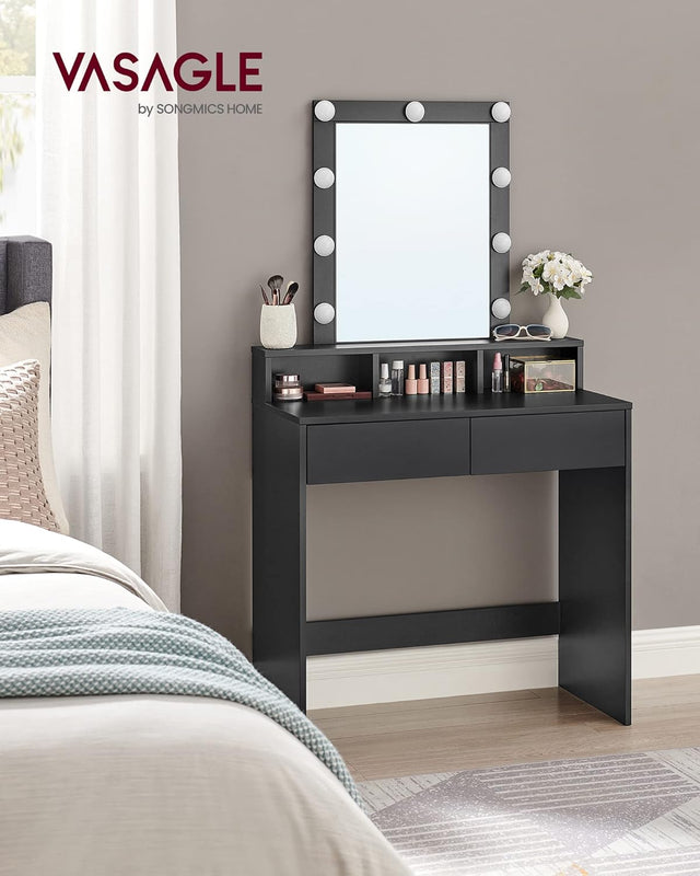 Schminktisch LED Spiegel Schubladen modern schwarz
