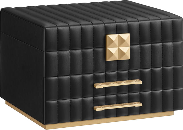 Schmuckkästchen mit Spiegel, tintenschwarz