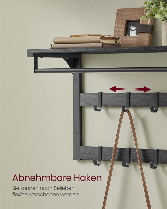 Wandgarderobe mit Ablage anthrazitgrau-schwarz von Songmics