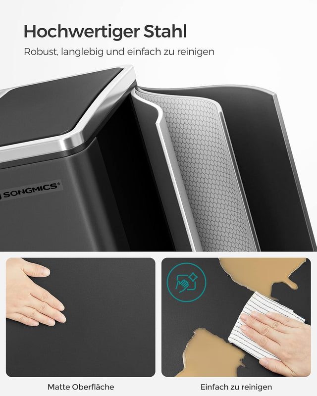 Mülleimer Küche Mülltrennsystem Softclose Tintenschwarz