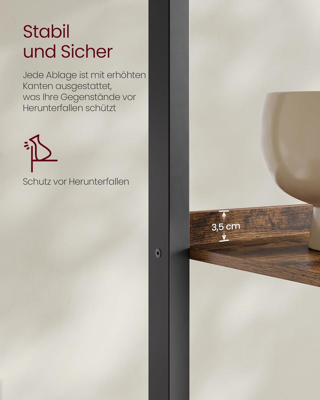 Bücherregal mit 4 Ebenen Industriestil Braun