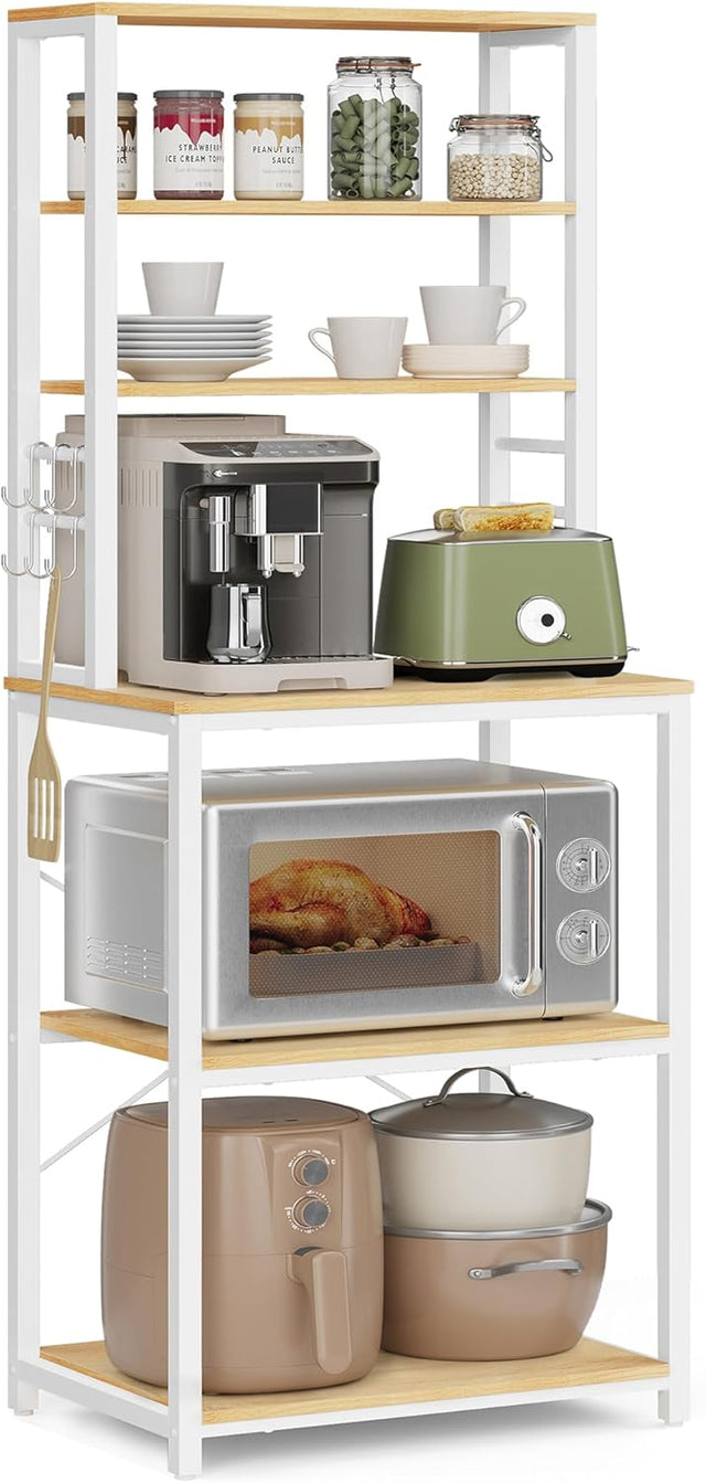 Küchenregal Standregal Mikrowellenregal Stahlrahmen Rustikal Goldeiche