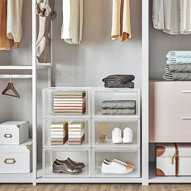 Schuhboxen Stapelbare Organizer Kunststoff Transparent