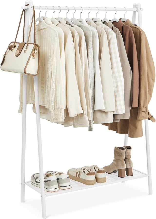 Kleiderständer mit Ablage Stahlgestell Weiss von Songmics