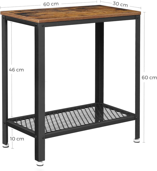 Beistelltisch mit Gitterregal rustikales Braun