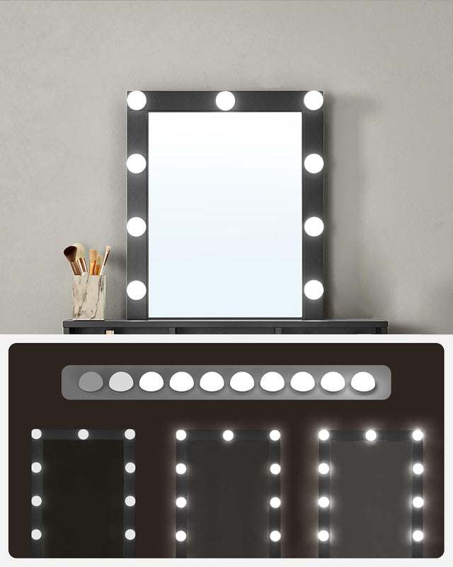 Schminktisch LED Spiegel Schubladen modern schwarz