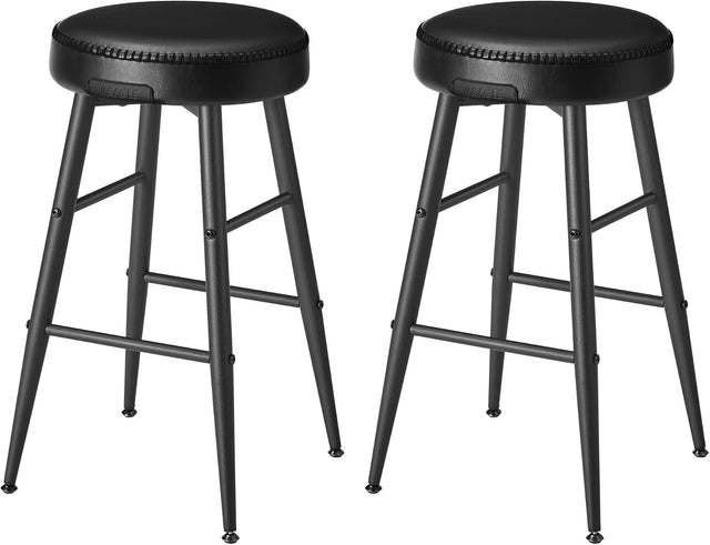 Barhocker 2er Set Kunstleder tintenschwarz Small