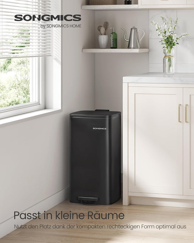 Mülleimer Küche 30L Stahl Tintenschwarz